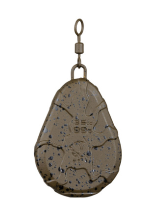 Ciężarek karpiowy z krętlikiem Nash Flat Pear Swivel camo 43g