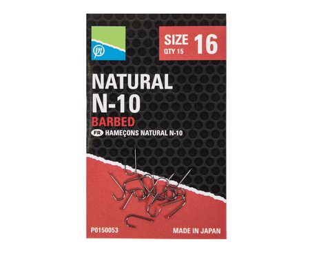 Preston Natural N-10 Hooks - haczyki wędkarskie do spławika i feedera - roz. 16