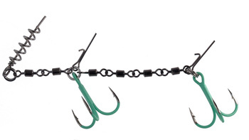 Dozbrojka z krętlikiem Mikado double JAWS EVO Stinger Fluo 35kg nr 2/0 XL 1szt