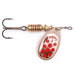 Obrotówka MEPPS Aglia Decoree miedź czerwone kropki