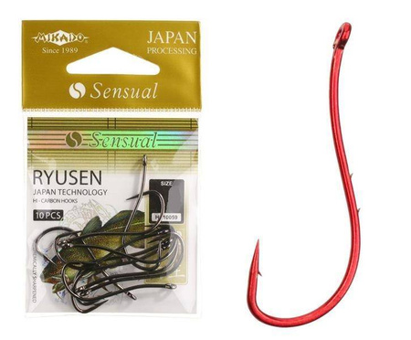 Haczyk MIKADO Sensual Ryusen W/Ring Red 10szt