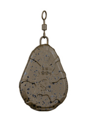 Ciężarek karpiowy z krętlikiem Nash Flat Pear Swivel camo 57g