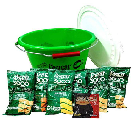 Zestaw zanęta zawodnicza SENSAS 6kg + wiadro 15l PŁOĆ LESZCZ