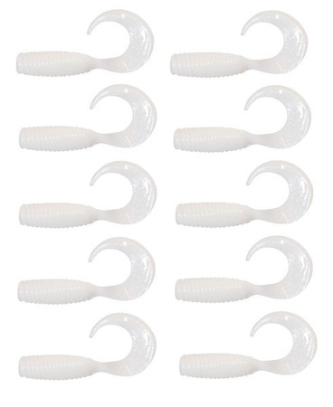 Zestaw twisterów RELAX 4cm 10szt białe mleko