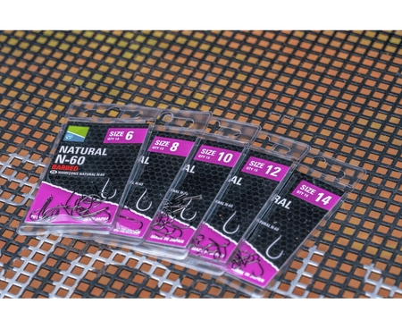 Preston Natural N-60 Hooks - haczyki wędkarskie do grubych żyłek - roz. 8