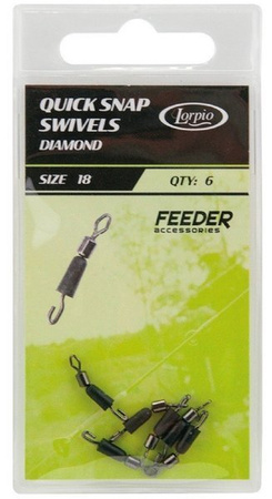 Łącznik Lorpio Quick Snap Swivel Diamond 6szt