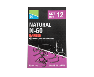 Preston Natural N-60 Hooks - haczyki wędkarskie do grubych żyłek - roz. 6