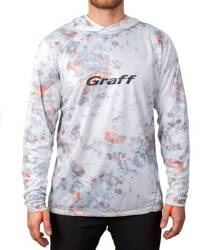 Bluza z kapturem UPF50 GRAFF 964-CL-11/1 biało/ niebieska 2XL