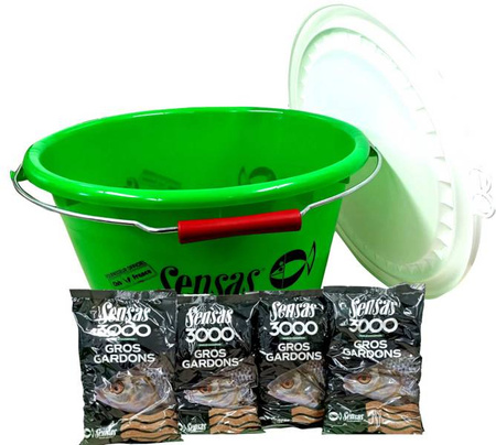 Zanęta zawodnicza SENSAS GROSS GARDONS 3000 4kg + wiadro SENSAS 15l