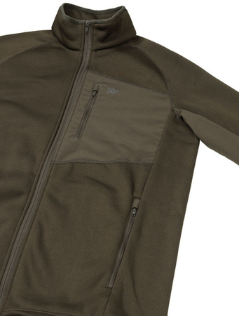 Sweter myśliwski z zamkiem - Seeland Key - Point fleece zielony 2XL