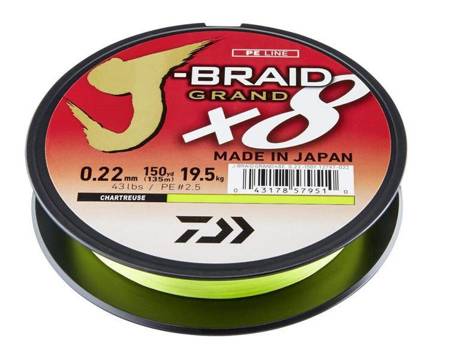 Plecionka spinningowa DAIWA J-Braid Grand X8 135m FLUO