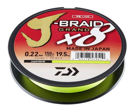 Plecionka spinningowa DAIWA J-Braid Grand X8 135m FLUO